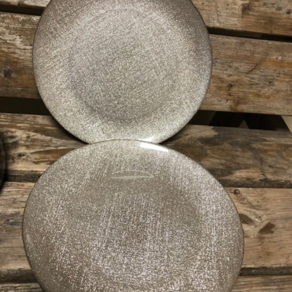 Dining Sparkly Linen Inspired Glass Buffet Dinner Plates Set Of 4 Poshmark
